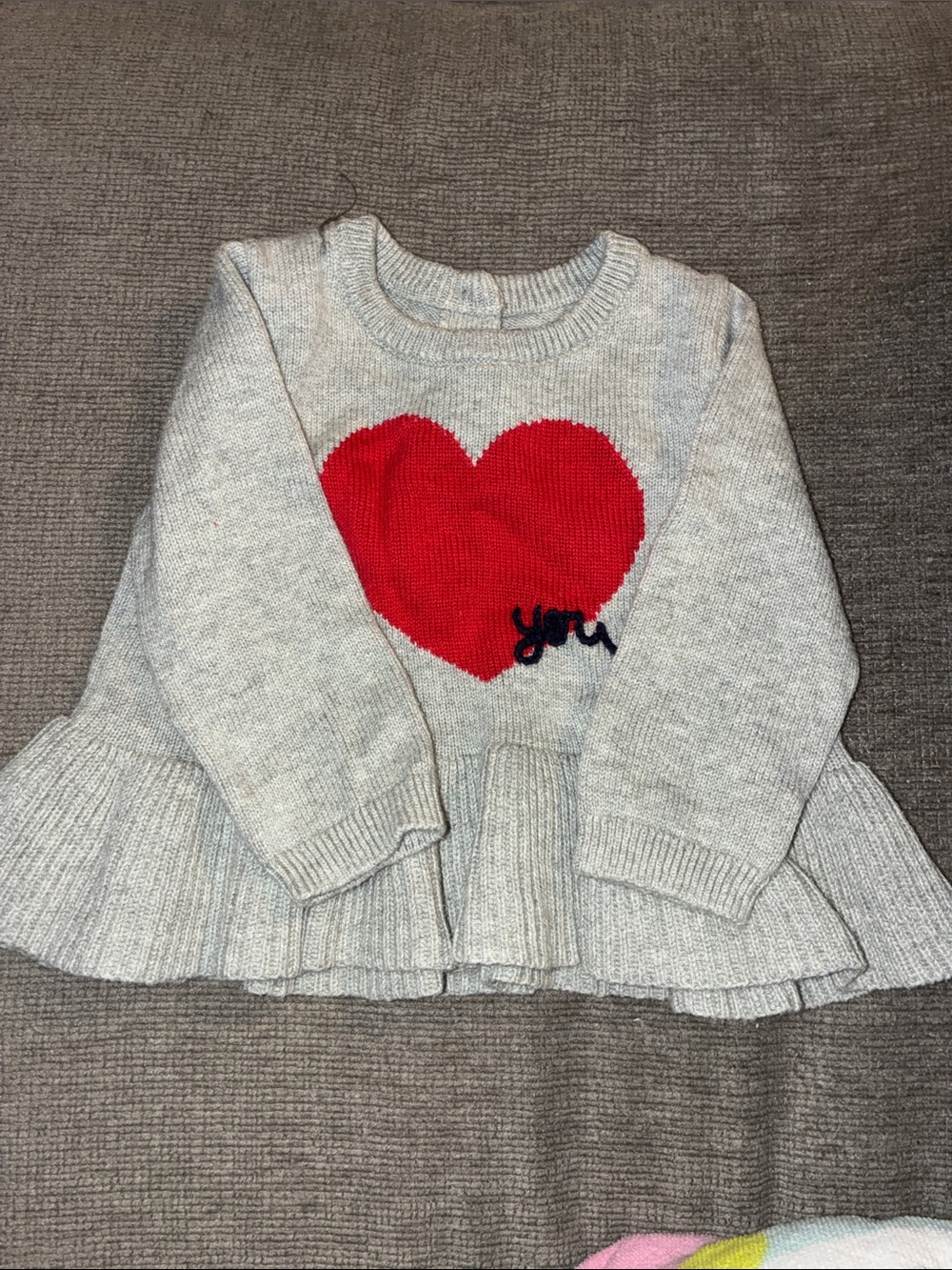 GAP Gray Sweater with Red Heart